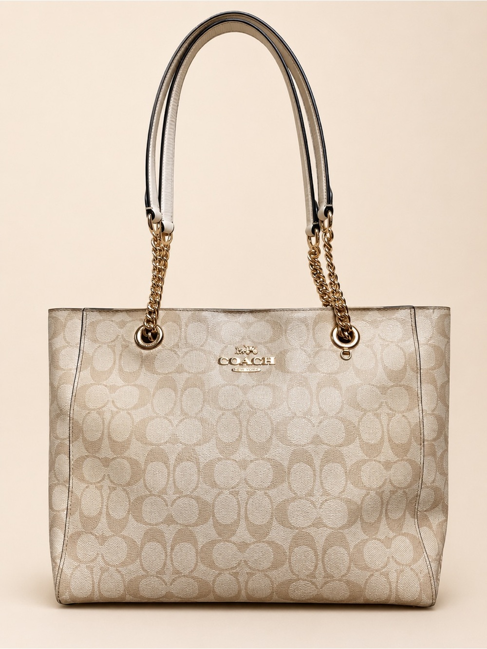 Coach Cammie Chain Tote in Signature Canvas